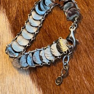 Silpada Silver Reversible Coin/Disk Bracelet
